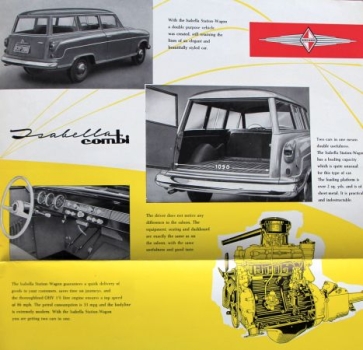Borgward Isabella Combi Modelprogram 1958 "2 Wagen in einem" Carbrochure (6931)